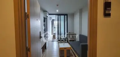 Modern apartment interior with cozy living room and stylish furniture