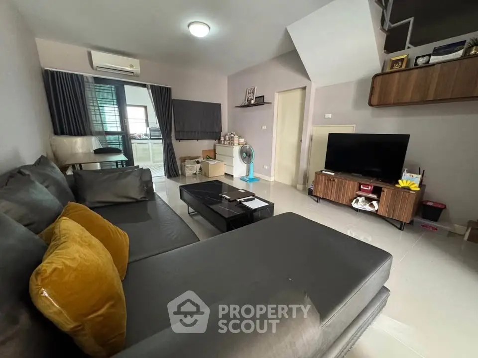 Modern living room with sleek furniture and stylish decor