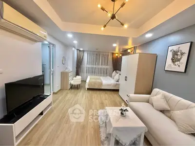 Modern studio apartment with stylish decor and open layout