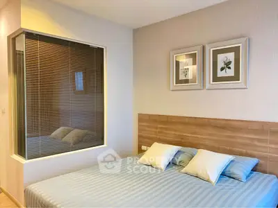 Modern bedroom with stylish decor and cozy ambiance