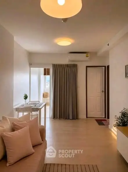 Bright and cozy living room with modern decor and natural light