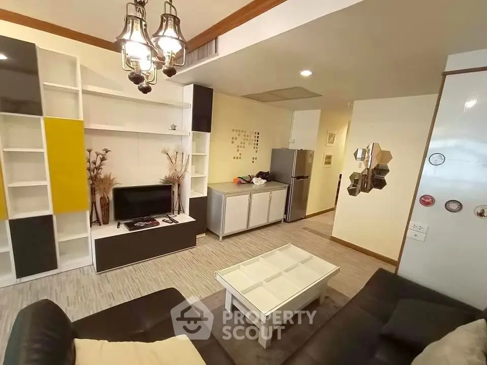 Stylish living room with modern decor and cozy seating area