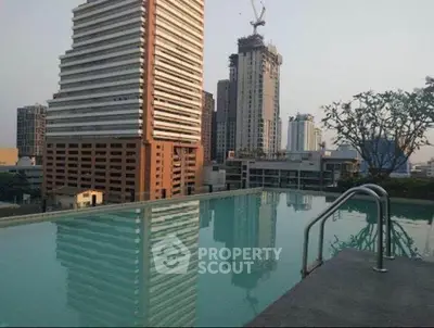 Stunning rooftop pool with city skyline view, perfect for urban living enthusiasts.
