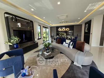 Luxurious modern living room with elegant decor and stylish furniture