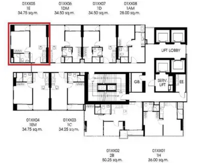 Detailed floor plan showcasing multiple apartment layouts with precise measurements.