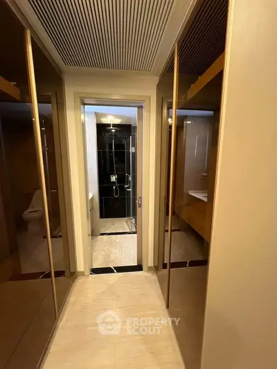 Luxurious bathroom entrance with modern design and sleek finishes