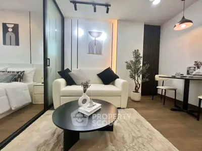 Modern living room with stylish decor and cozy ambiance
