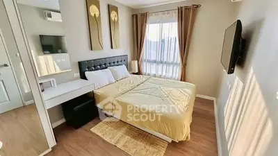 Cozy modern bedroom with stylish decor and natural light