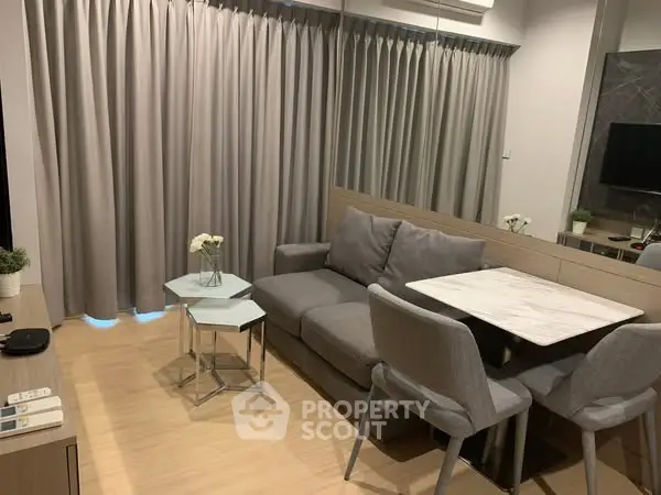 Modern living room with stylish furniture and elegant decor