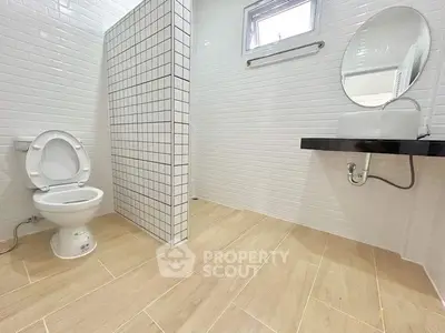 Spacious modern bathroom with sleek design and elegant fixtures