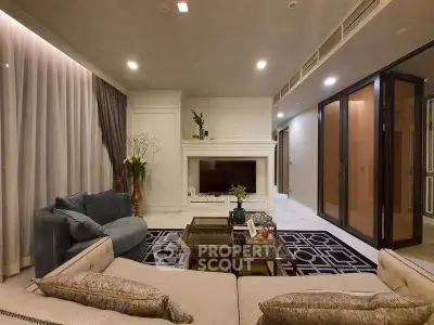 Luxurious living room with elegant decor and modern furniture, perfect for relaxation and entertainment.