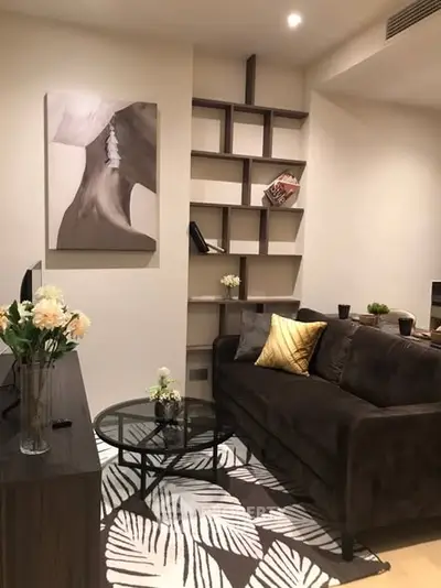 Stylish modern living room with cozy sofa and elegant decor