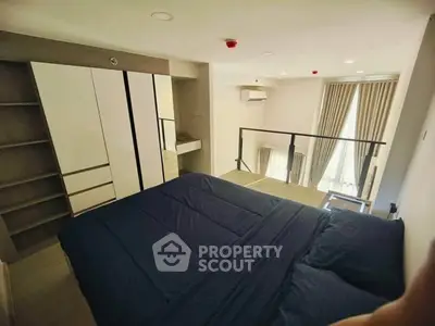 Modern bedroom with loft design and stylish interior decor