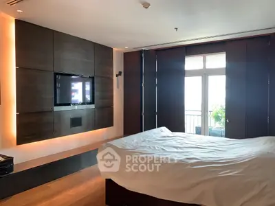 Luxurious bedroom with modern design and natural light