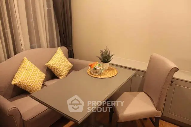 Cozy dining nook with stylish seating and modern decor
