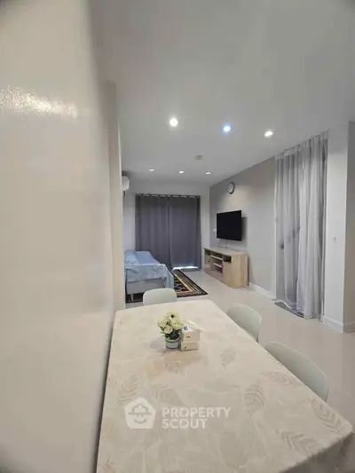 Modern living room with stylish decor and natural light