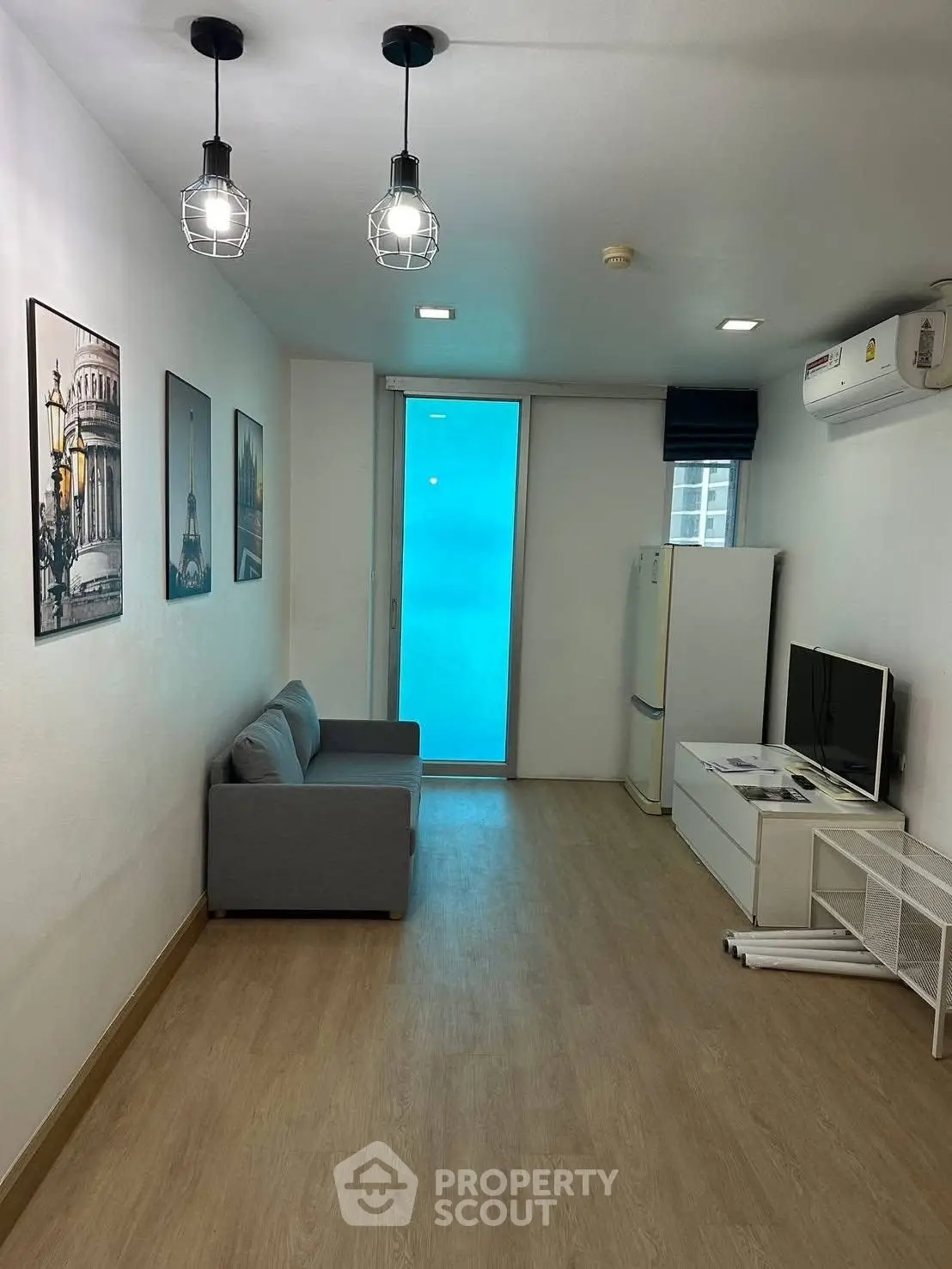 Modern living room with stylish decor and natural light