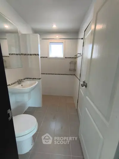 Modern bathroom with sleek design and natural light