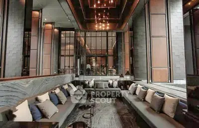 Luxurious modern living room with elegant seating and ambient lighting