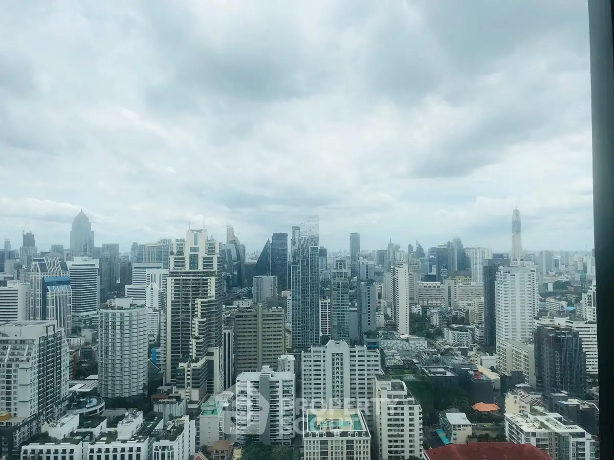 Stunning cityscape view from a high-rise building showcasing urban skyline