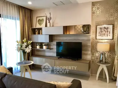 Elegant living room with modern decor and stylish TV unit
