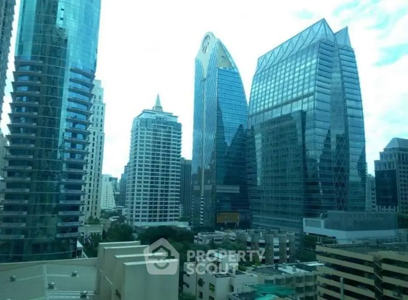 Stunning cityscape view of modern skyscrapers in a bustling urban environment.