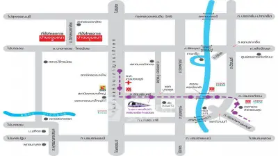 Detailed map showcasing real estate project location with nearby amenities and roads.