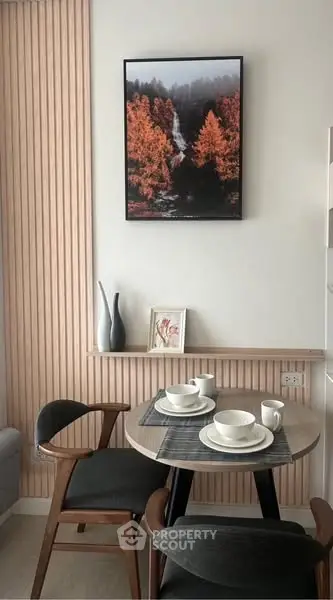 Cozy dining area with modern decor and elegant table setting