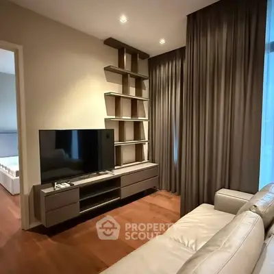 Modern living room with sleek TV unit and cozy ambiance