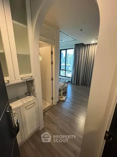 Stylish modern apartment with city view and elegant interior design