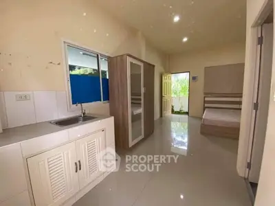 Spacious studio apartment with kitchenette and modern furnishings