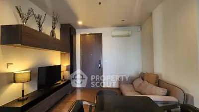 Cozy living room with modern furniture and ambient lighting