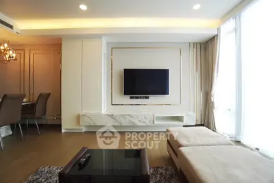 Luxurious modern living room with elegant decor and natural light