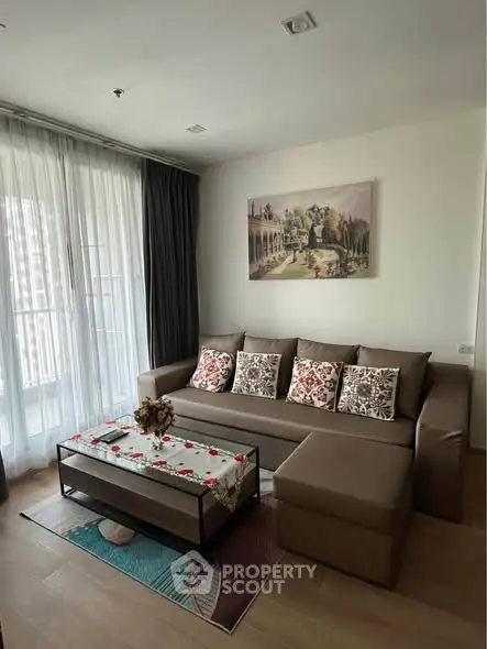 Stylish living room with modern sofa and elegant decor