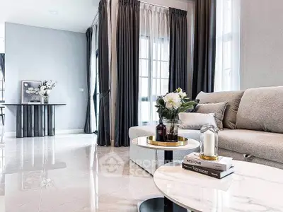 Luxurious modern living room with elegant decor and natural light