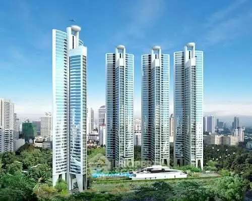 Stunning modern skyscrapers with sleek design in urban landscape, offering luxurious living and breathtaking city views.