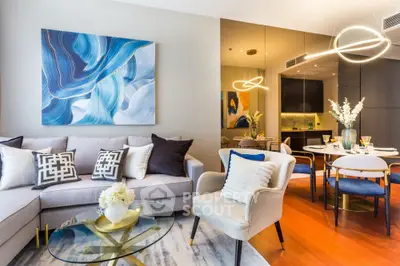 Luxurious modern living room with elegant decor and stylish furniture