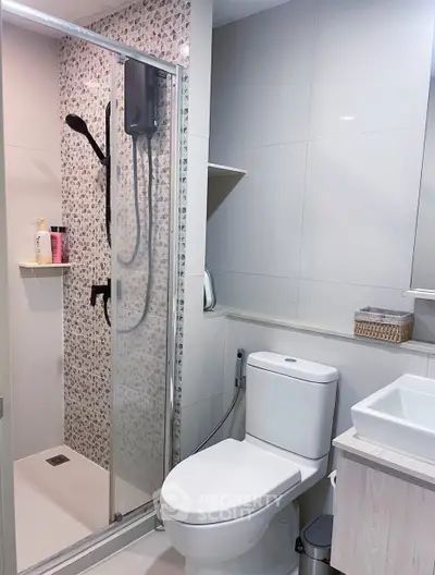 Modern bathroom with sleek shower and stylish fixtures