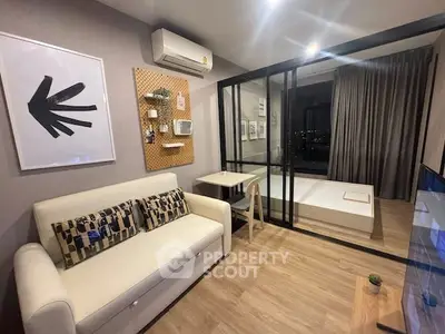 Modern living room with stylish decor and cozy ambiance