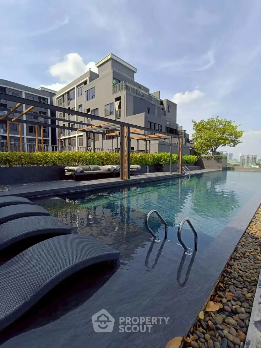 Luxurious rooftop pool with stunning cityscape views and modern architecture.