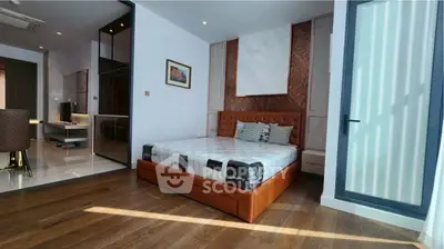 Luxurious bedroom with modern design and elegant furnishings