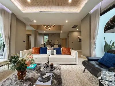 Luxurious modern living room with elegant decor and spacious design