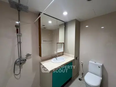Modern bathroom with sleek fixtures and contemporary design
