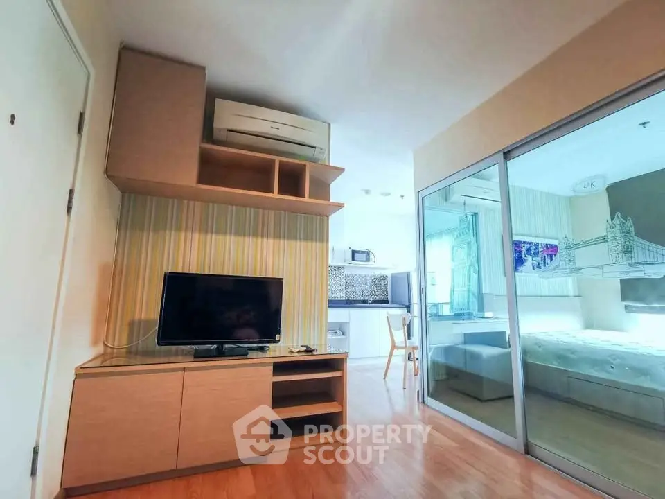 Modern studio apartment with open layout and stylish furnishings