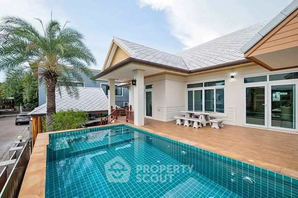 Stunning modern home with private pool and spacious patio, perfect for luxury living.