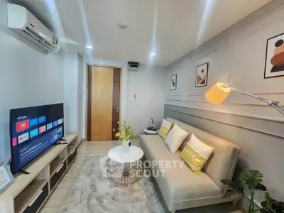 Modern living room with stylish decor and cozy ambiance