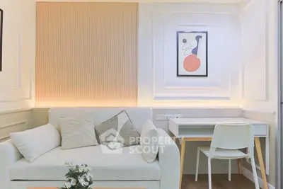 Stylish living room with modern decor and cozy seating area