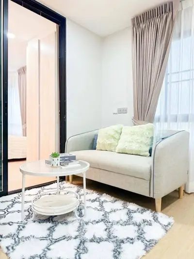 Chic modern living room with cozy sofa and stylish decor