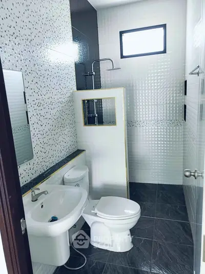 Modern bathroom with sleek design and stylish fixtures