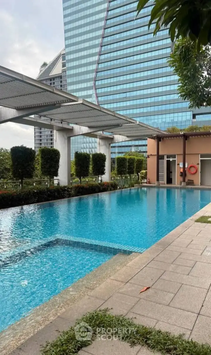 Luxurious rooftop pool with stunning cityscape views and modern architecture.